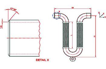 П-образный компенсатор под приварку - схема П-образный компенсатор под приварку - схема